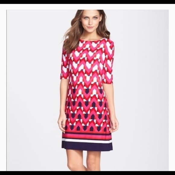 Eliza J Multi-Colored Geometric Patterned Dress Size 14 - Picture 1 of 7